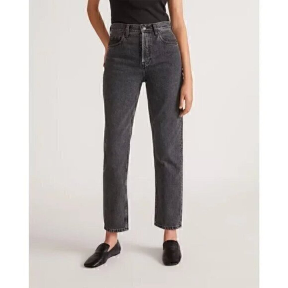 Everlane The Cheeky Straight Jean in Washed Black Size 27 Crop